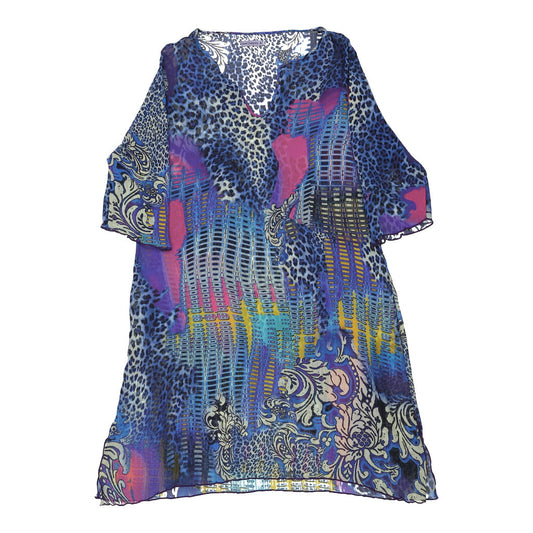 Vintage Beachwear Best Company Animal print Dress - Large Blue Viscose Blend