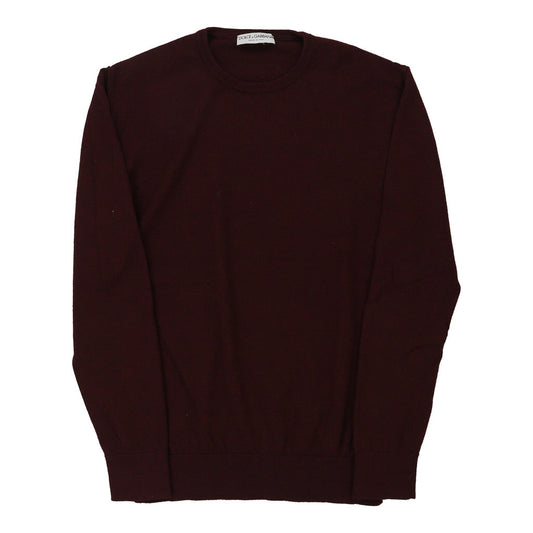 Vintage Dolce & Gabbana Jumper - 2XL Burgundy Virgin Wool