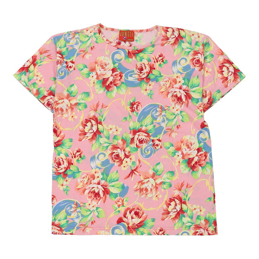 Vintage Kenzo Jungle Floral T-Shirt - Medium Pink Cotton