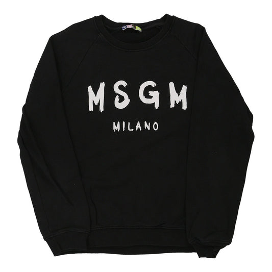 Vintage Milano Msgm Sweatshirt - XL Black Cotton Blend