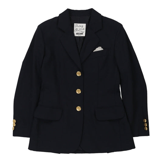 Vintage Cheap & Chic Moschino Blazer - Small Navy Virgin Wool