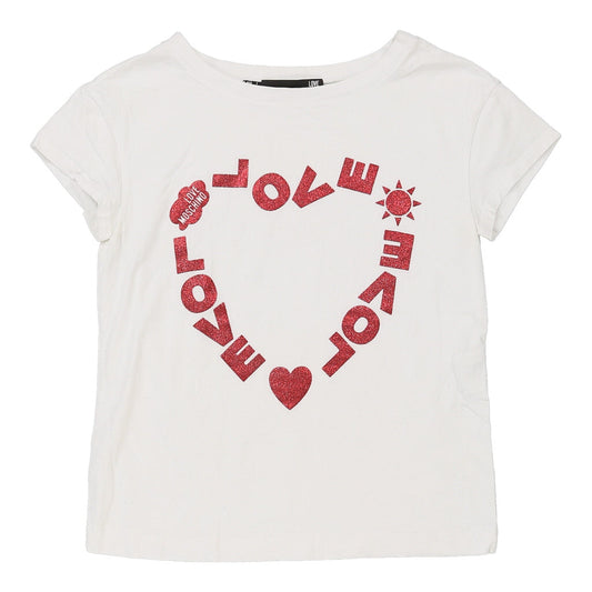 Vintage Love Moschino Graphic T-Shirt - XS White Cotton