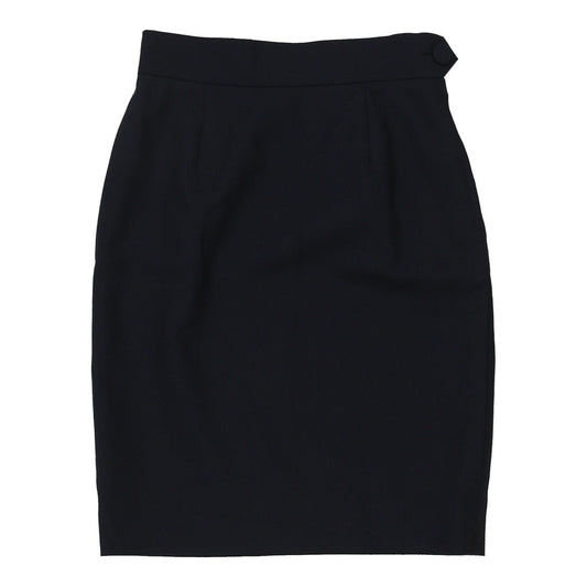 Vintage Cheap & Chic Moschino Pencil Skirt - 26W UK 6 Navy Virgin Wool