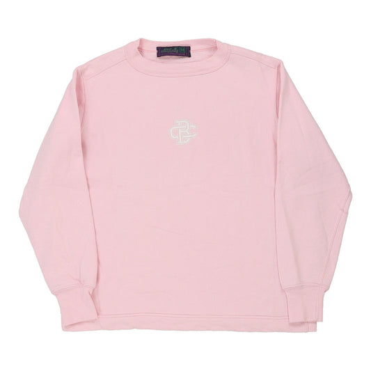 Vintage Best Company Graphic Sweatshirt - Large Pink Cotton Blend