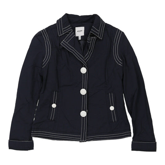 Vintage Moncler Contrast Stitch Blazer - Medium Navy Cotton Blend