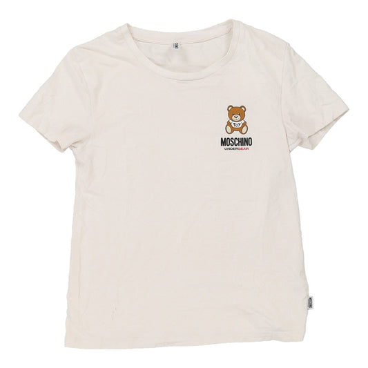 Vintage Underwear Moschino Graphic T-Shirt - Small White Cotton
