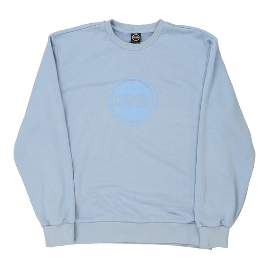 Vintage Colmar Spellout Sweatshirt - 2XL Blue Cotton Blend