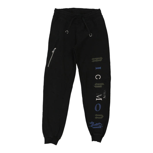 Vintage Age 14 Richmond Spellout Joggers - Large Black Cotton Blend