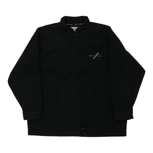 Vintage Armani Jeans Fleece - XL Black Polyester