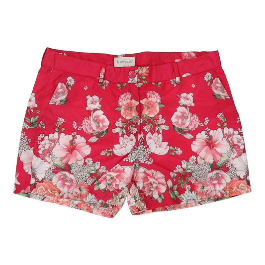 Vintage Age 14 Moncler Floral Shorts - Large Pink Nylon