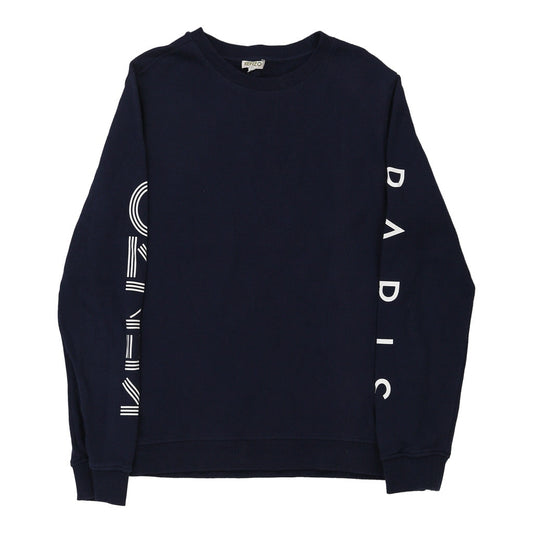 Vintage Age 16 Kenzo Sweatshirt - Large Navy Cotton Blend