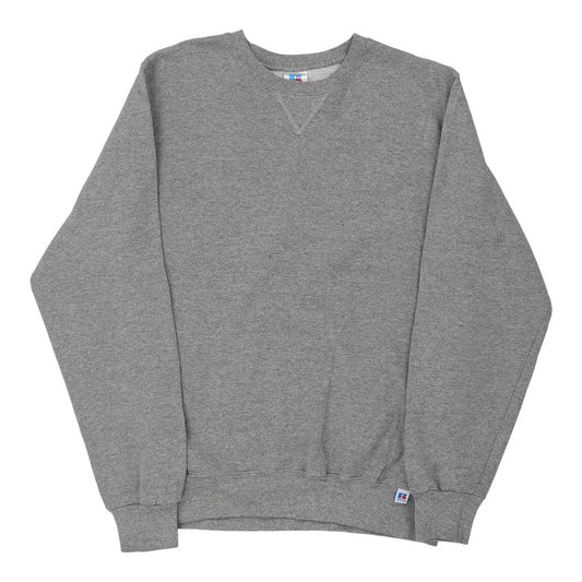Vintage Russell Athletic Sweatshirt - Medium Grey Cotton Blend