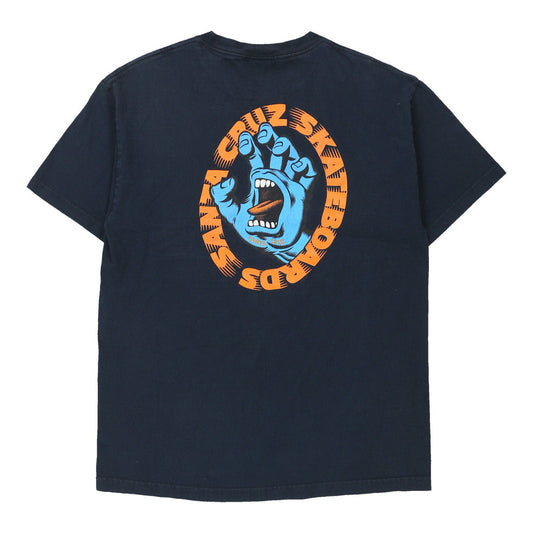 Vintage Santa Cruz Graphic T-Shirt - Large Navy Cotton
