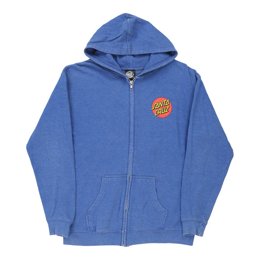 Vintage Santa Cruz Graphic Hoodie - XL Blue Cotton Blend