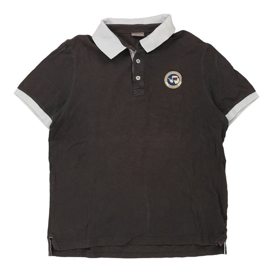 Vintage Napapijri Polo Shirt - XL Brown Cotton
