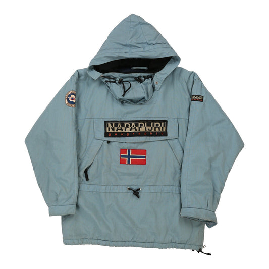 Vintage Napapijri Jacket - Large Blue Polyester