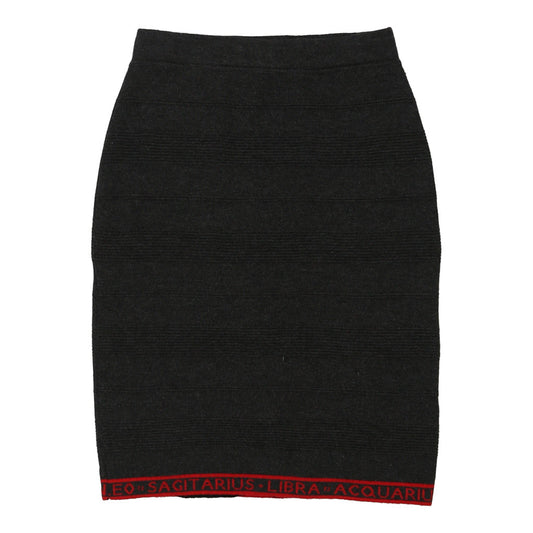 Vintage Fendi Midi Pencil Skirt - Large Grey Wool