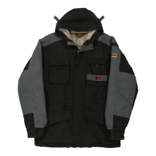 Vintage Napapijri Jacket - 2XL Black Nylon Blend