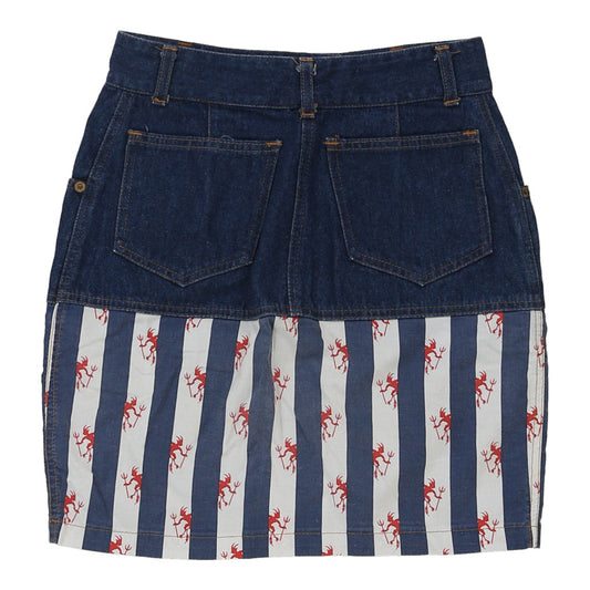 Vintage Fendissime Mini Denim Skirt - 25W 17L Blue Cotton