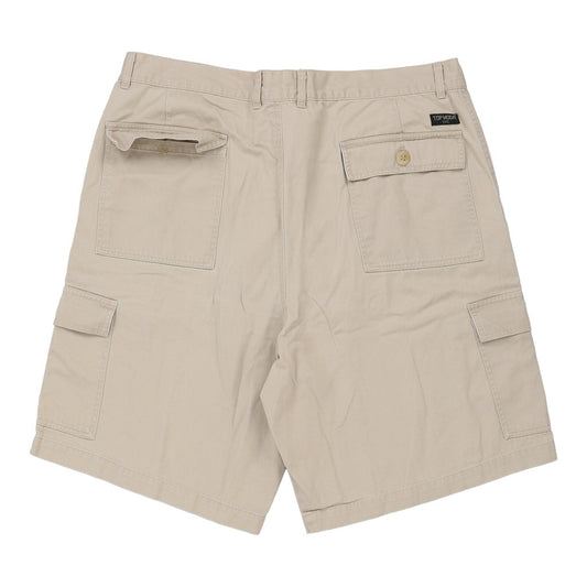 Vintage Top Moda Cargo Shorts - 38W 10L Beige Cotton