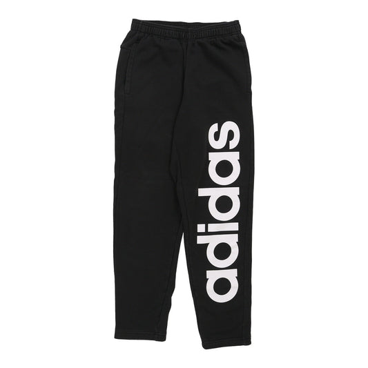 Vintage Adidas Spellout Joggers - Small Black Cotton Blend
