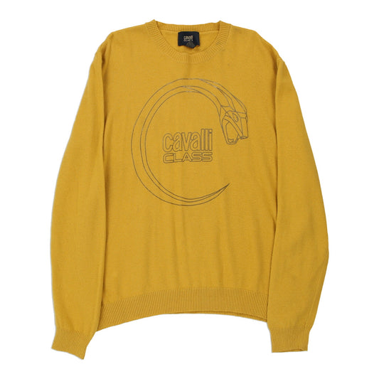 Vintage yellow Cavalli Class Jumper - mens x-large