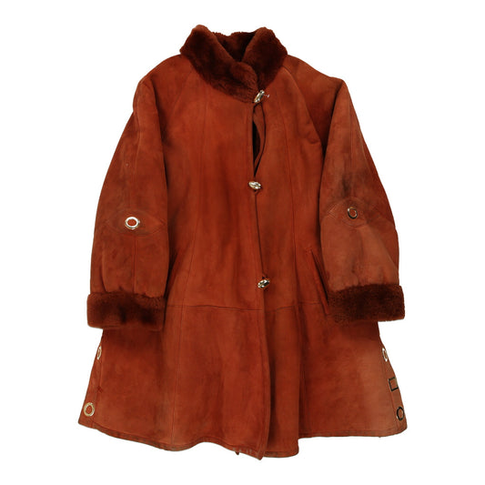 Vintage 80s/ 70s Arpel Sheepskin Jacket - 2XL Orange Suede