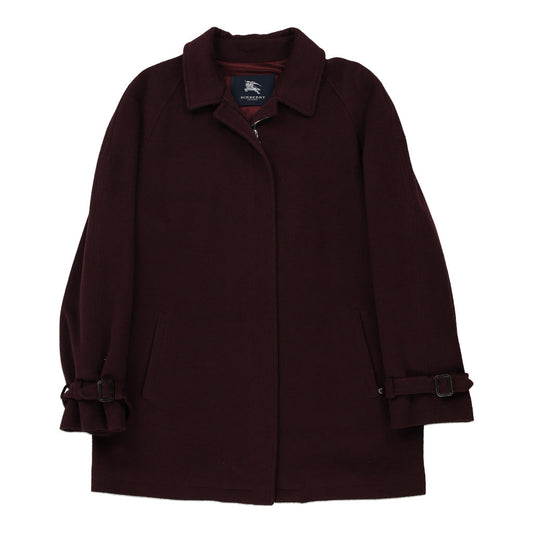 Vintage Burberry London Coat - XL Burgundy Cashmere Blend