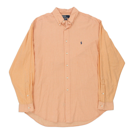 Vintage Ralph Lauren Checked Shirt - Large Orange Cotton