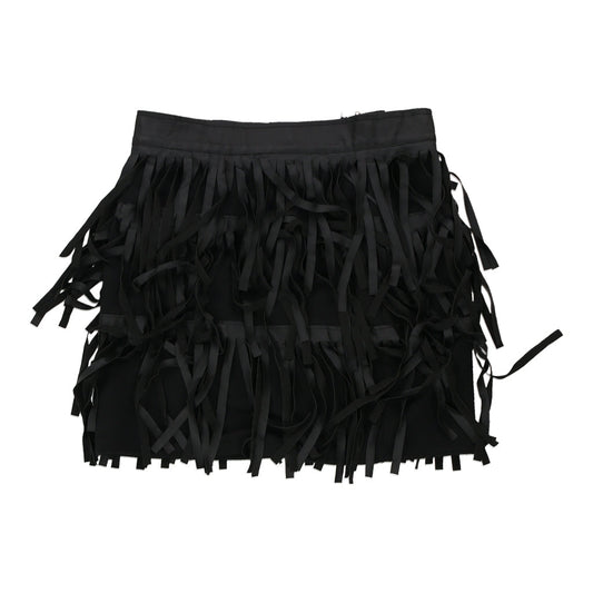 Vintage Unbranded Mini Skirt - Medium Black Cotton Blend