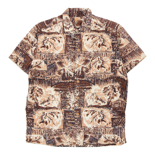 Vintage Unbranded Hawaiian Shirt - XL Brown Cotton