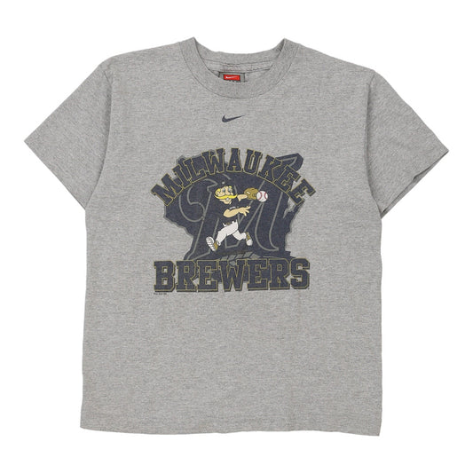 Vintage grey Age 12 Milwaukee Brewers Nike T-Shirt - boys medium