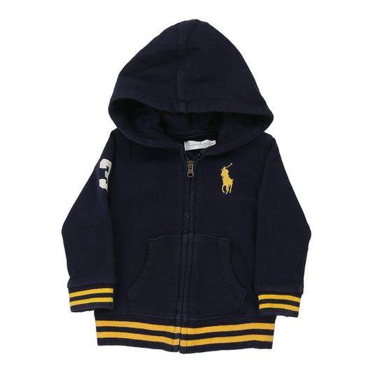 Vintage 12 Months Ralph Lauren Hoodie - 3XS Navy Cotton Blend