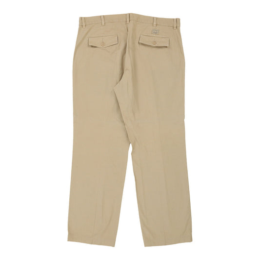 Vintage beige Cotton Belt Trousers - mens 40" waist