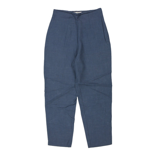 Vintage Leonor Trousers - 28W UK 10 Blue Cotton