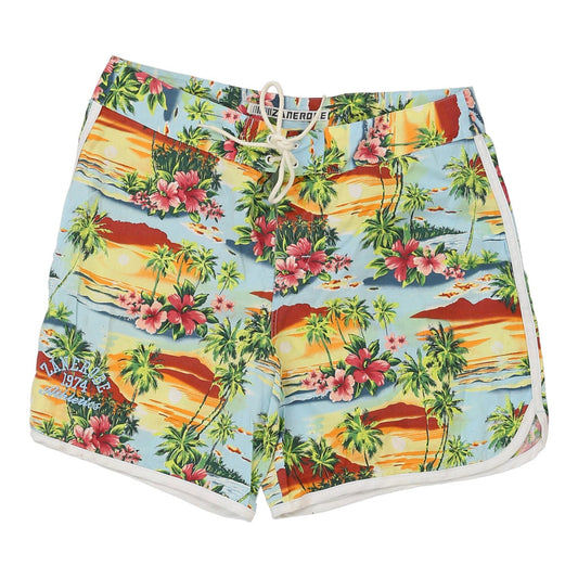 Vintage Zane Robe Floral Shorts - Medium Multicoloured Cotton
