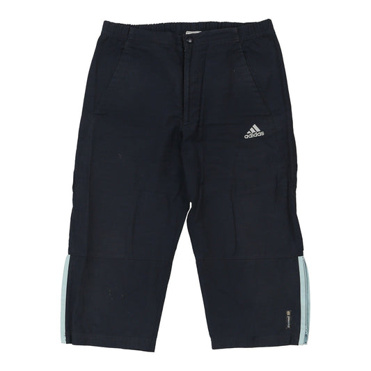 Vintage 3/4 Length Adidas Sport Shorts - Small Navy Polyester