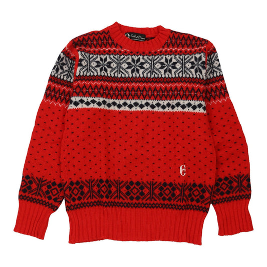 Vintage red Conte Of Florence Jumper - mens medium