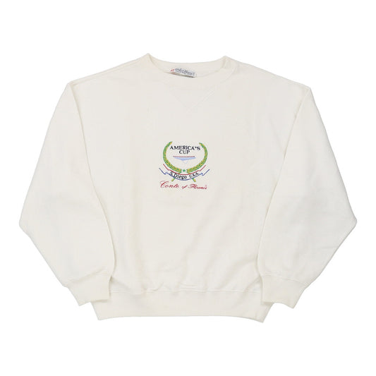 Vintage white America's Cup Conte Of Florence Sweatshirt - mens medium