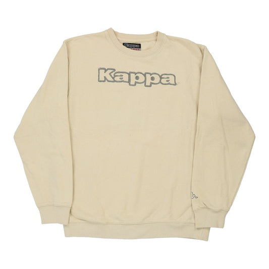 Vintage Kappa Spellout Sweatshirt - 2XL Beige Cotton