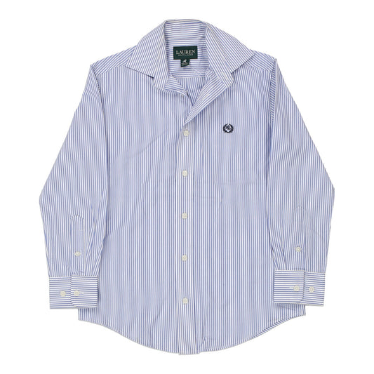 Vintage Age 8 Ralph Lauren Striped Shirt - Small Purple Cotton