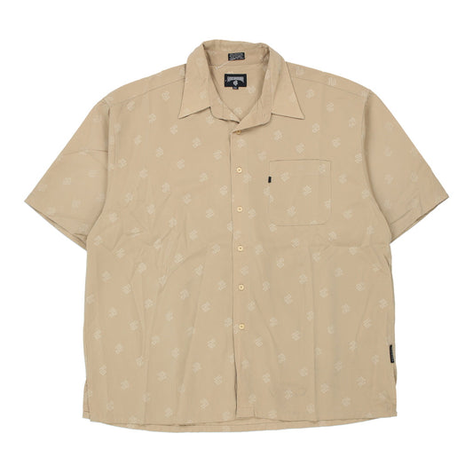 Vintage Rocawear Short Sleeve Shirt - 2XL Beige Polyester Blend