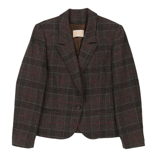 Vintage Pendleton Checked Blazer - Small Brown Wool