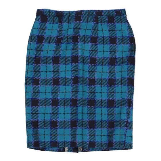 Unbranded Checked Skirt - 29W UK 10 Blue Cotton skirt Unbranded   