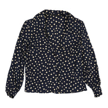  Unbranded Polka Dot Patterned Shirt - Large Black Viscose patterned shirt Unbranded   