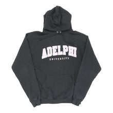 Adelph University Champion College Hoodie - Medium Black Cotton Blend - Thrifted.com
