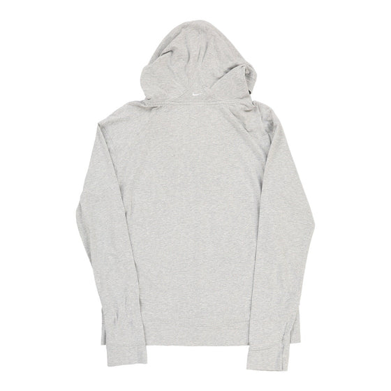 Nike V-neck Hoodie - Large Grey Cotton Blend hoodie Nike   