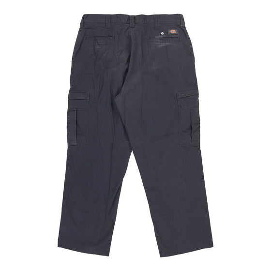Dickies Cargo Cargo Trousers - 35W 29L Navy Polyester Blend - Thrifted.com