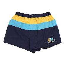  Campagnolo Striped Sport Shorts - Medium Blue Polyester Blend - Thrifted.com