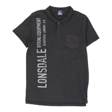  Lonsdale Slim Fit Polo Shirt - Large Black Cotton - Thrifted.com